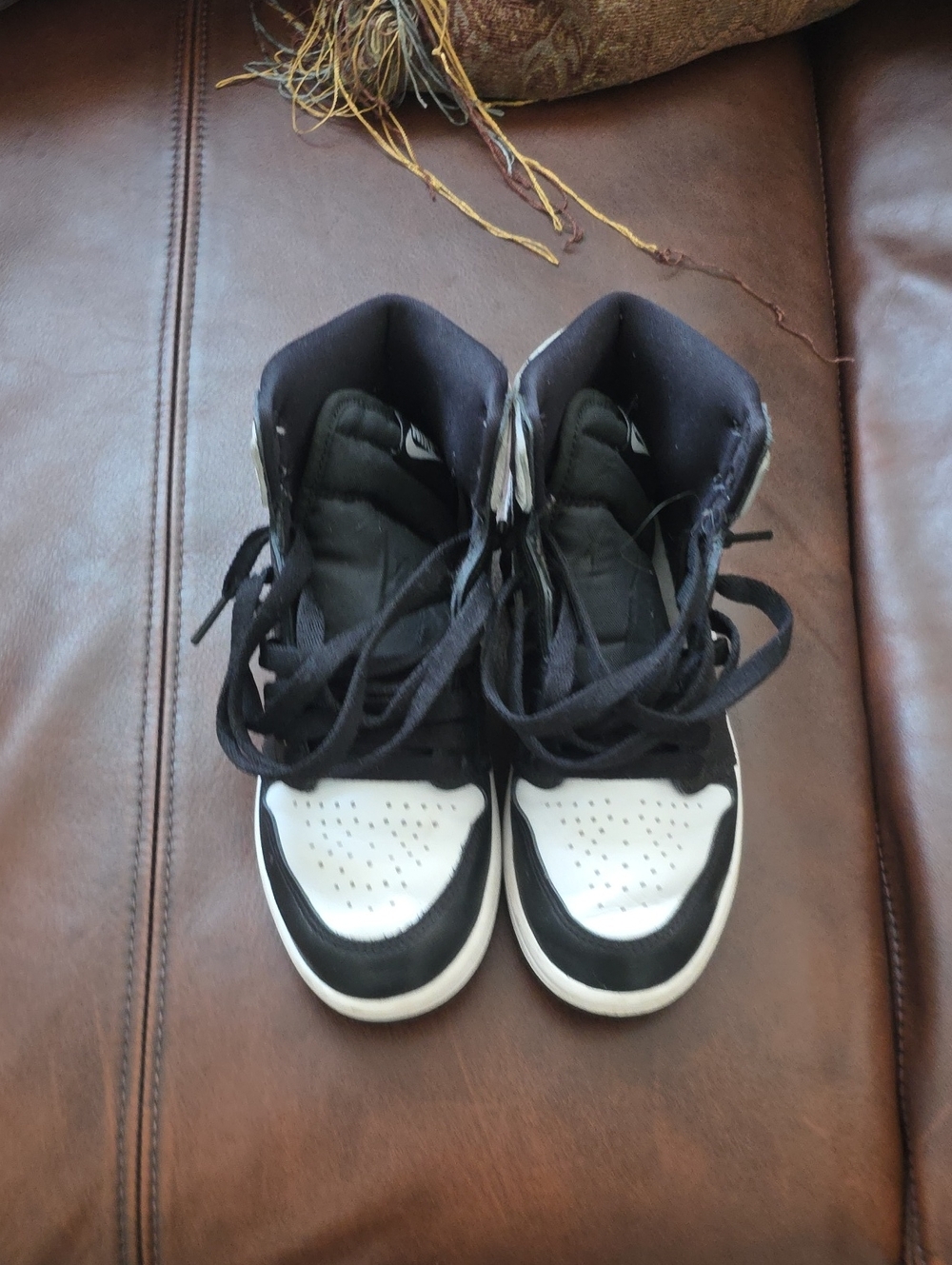 Kids Black and White High-Top Sneakers - Athletic Style